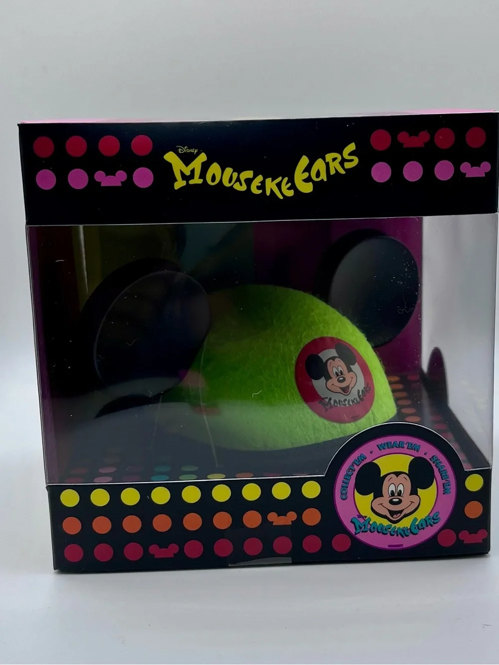 NIB Disney MousekeEars Bright Lime Green Mini Ear Hat Collectible